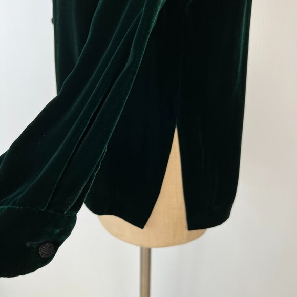 Vintage First Issue Button Up Women Medium Velour Shirt Silk Work Party Top Core - Picture 9 of 15